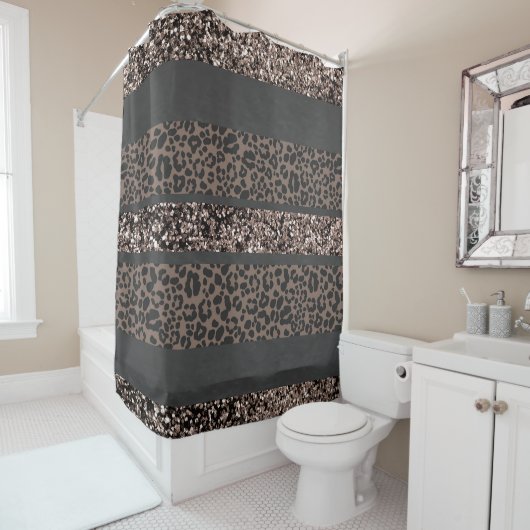 Leopard Glitter Streifen Glam 6 Duschvorhang (Beispiel)