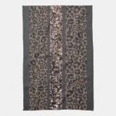 Leopard Glitter Streifen Glam 6 Geschirrtuch (Vertikal)