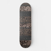 Leopard Glitter Streifen Glam 6 Skateboard (Vorderseite)