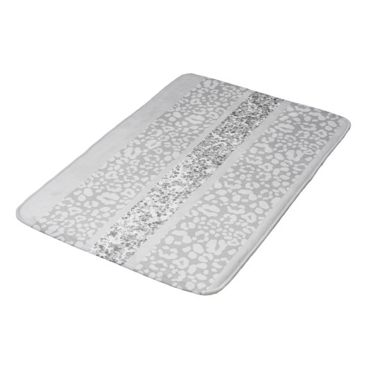 Leopard Glitter Streifen Glam 7 Badematte (Schrägansicht)