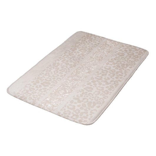 Leopard Glitter Streifen Glam 8 Badematte (Schrägansicht)