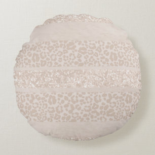Leopard Glitter Streifen Glam 8 Rundes Kissen