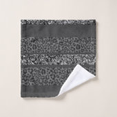 Leopard Glitter Streifen Glam 9 Badhandtuch Set (Waschlappen)