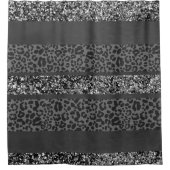 Leopard Glitter Streifen Glam 9 Duschvorhang (Vorderseite)