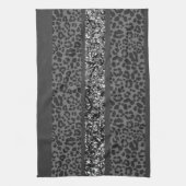 Leopard Glitter Streifen Glam 9 Geschirrtuch (Vertikal)