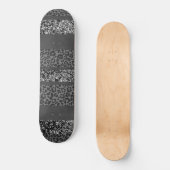 Leopard Glitter Streifen Glam 9 Skateboard (Vorderseite)