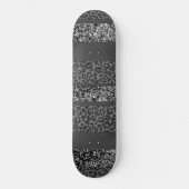 Leopard Glitter Streifen Glam 9 Skateboard (Vorderseite)