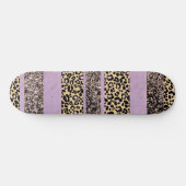 Leopard Glitter Stripes Glam 1 Skateboard (Horizontal)