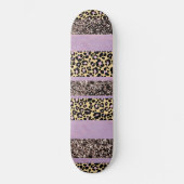 Leopard Glitter Stripes Glam 1 Skateboard (Vorderseite)