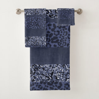 Leopard Glitter Stripes Glam 5 Badhandtuch Set