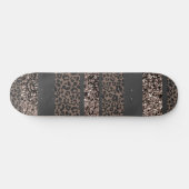 Leopard Glitter Stripes Glam 6 Skateboard (Horizontal)