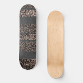 Leopard Glitter Stripes Glam 6 Skateboard (Vorderseite)