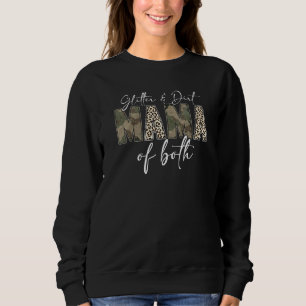 Leopard Glitzer Dirt Mama Mama beider Camouflage Sweatshirt