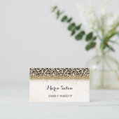 Leopard Glitzer Gold Business Card Visitenkarte (Stehend Vorderseite)