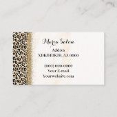 Leopard Glitzer Gold Business Card Visitenkarte (Rückseite)