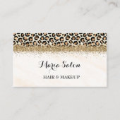 Leopard Glitzer Gold Business Card Visitenkarte (Vorderseite)