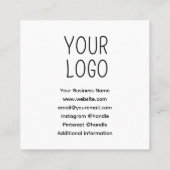 Leopard-Glitzer Handmade mit Liebe Quadratische Visitenkarte (Rückseite)