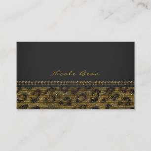 Leopard Glitzernde Pailletten Glam Chic Moderne El Visitenkarte