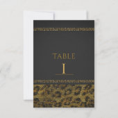 Leopard Glitzernde Pailletten Glam Chic Tischnumme Einladung (Vorderseite)