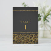 Leopard Glitzernde Pailletten Glam Chic Tischnumme Einladung (Stehend Vorderseite)