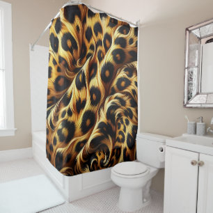 Leopard Glow: Exotischer Komfort einbinden Duschvorhang