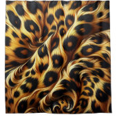 Leopard Glow: Exotischer Komfort einbinden Duschvorhang (Vorderseite)
