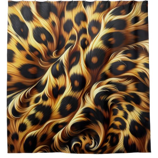 Leopard Glow: Exotischer Komfort einbinden Duschvorhang (Vorderseite)