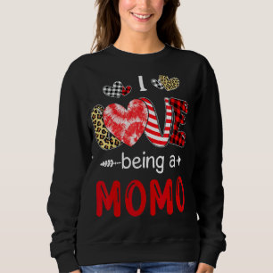Leopard glücklich Mutter Tag I Liebe ist ein Momo  Sweatshirt