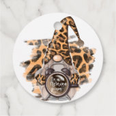 Leopard Gnome Favor Tags Geschenkanhänger (Rückseite)