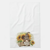 Leopard Gnome Sonnenblumen Geschirrtuch (Vertikal)