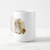 Leopard Gnome Sonnenblumen Kaffeetasse (Vorderseite Links)