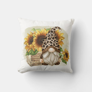 Leopard Gnome Sonnenblumen Kissen