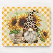 Leopard Gnome Sonnenblumen Mousepad (Vorne)