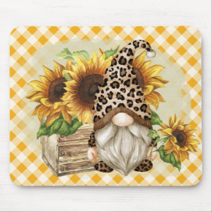 Leopard Gnome Sonnenblumen Mousepad