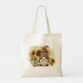 Leopard Gnome Sonnenblumen Tragetasche (Rückseite)