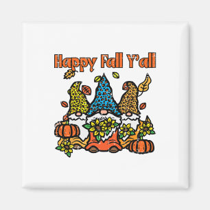 Leopard Gnomes Happy Fall Yall Erntedank Men Wo Magnet