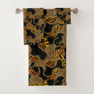 Leopard Gold Barock Luxus-Haus Badhandtuch Set