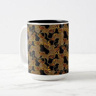 Leopard Gold Barock Luxus Zuhause Zweifarbige Tasse