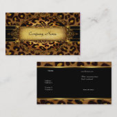 Leopard Gold Black Boutique Card Elegante 2 Visitenkarte (Vorne/Hinten)