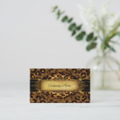 Leopard Gold Black Boutique Card Elegante 2 Visitenkarte (Stehend Vorderseite)