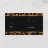 Leopard Gold Black Boutique Card Elegante 2 Visitenkarte (Rückseite)