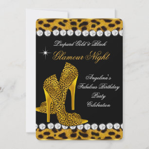 Leopard Gold Black Glamour Nacht Glitter Schuhe Einladung