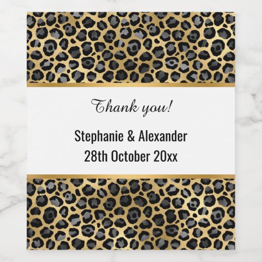 LEOPARD GOLD CUSTOM WEINETIKETT (Einzelnes Label)