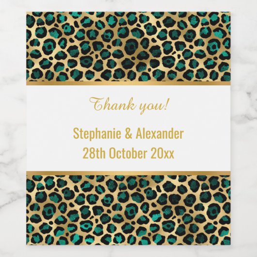 LEOPARD GOLD GREEN CUSTOM 2 WEINETIKETT (Einzelnes Label)