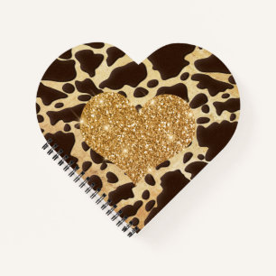 Leopard Gold Herz Notizblock