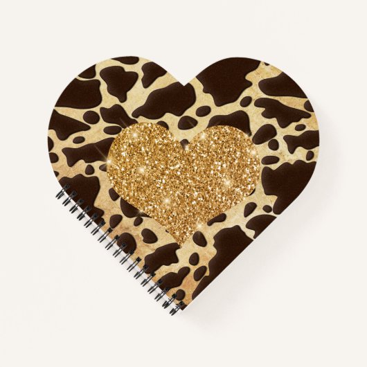 Leopard Gold Herz Notizblock (Vorderseite)