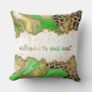 Leopard Gold Multicolor Agate Throw Kissen