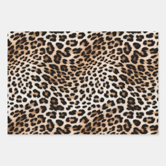 Leopard Gold Pink Glitzer Geschenkpapier Set (Vorderseite 3)