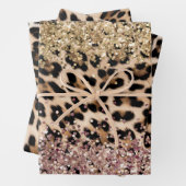 Leopard Gold Pink Glitzer Geschenkpapier Set (Beispiel)