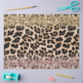 Leopard Gold Pink Glitzer Seidenpapier (Basteln)